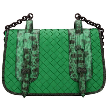 bottegavenetabv宝缇嘉女士绿色编织拉链单肩包387060vaqk13704
