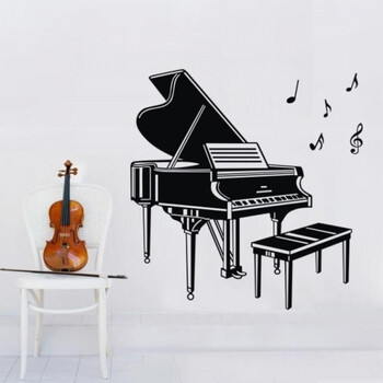 大钢琴贴音乐练琴房儿童房教室音符装饰墙贴纸 琴行音乐符号贴 深蓝