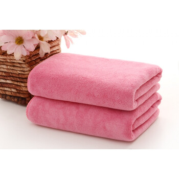 美容院理发店包头干发巾发廊足疗比棉吸水毛巾定制logo 加厚粉色 70x