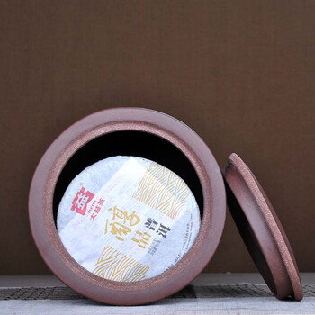 
                                                            茗露 宜兴紫砂茶叶罐 普洱罐大号手工 存储罐  普洱饼罐 茶叶桶 茶仓14饼茶缸 君子梅十四饼                