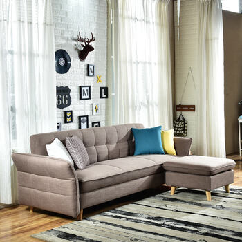 三人沙发床布艺北欧可拆洗沙发客厅组合简易沙发床备注蓝色白色北欧