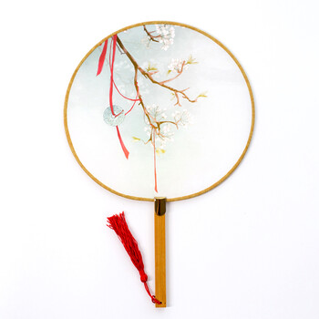 古典汉服舞蹈扇复古风宫廷扇子团扇刺绣圆扇宫扇古代扇女扇 碧玉