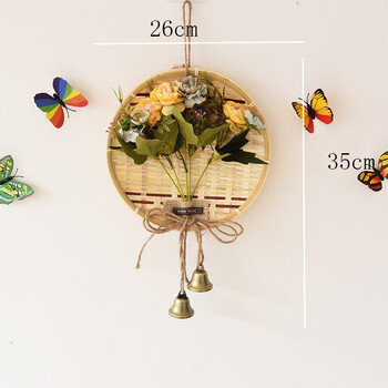 18新款墙壁装饰挂件田园竹编办公室装饰店铺装饰房间创意墙面墙上装饰