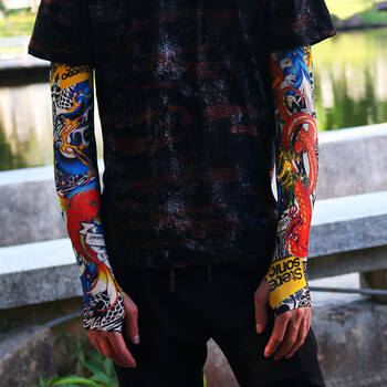 纹身袖套男花臂刺青女夏天户外防晒袖套开车骑行运动护臂遮阳手臂套