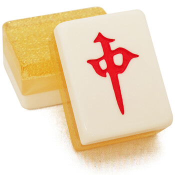 彤乐 水晶麻将牌 家用手搓手打麻将 送礼收藏 大号款 40号金色麻将一