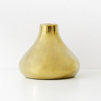 北欧简约设计黄铜金色花瓶三件套欧式客厅插花家居装饰品摆件花器 c