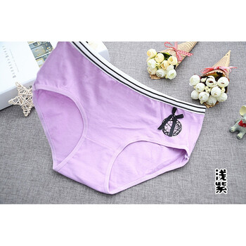 少女孩舒适蝴蝶结内裤高中初中小学生三角中大童女童短裤儿童 浅紫色