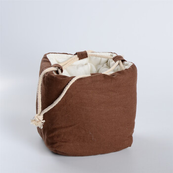 茶具收纳布袋棉麻加厚茶杯袋子茶壶快客杯布袋便携旅行布包 方形加厚