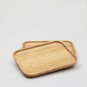 米立风物 橡胶木盘 纯实木盘 木质托盘 茶盘餐盘 长方形实木托盘 橡胶
