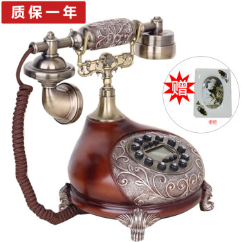
                                        艾蒂斯 家庭时尚创意来电显示仿古电话机座机复古欧式老式古典电话 8610按键款                