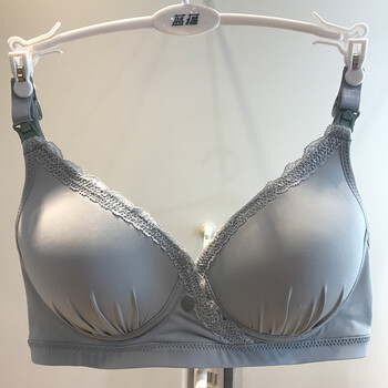 孕妇内衣胸罩聚拢防下垂喂奶上托有型怀孕期薄款哺乳文胸 白金灰 85c