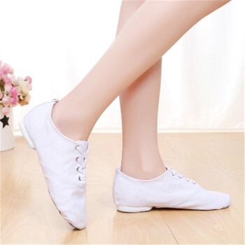 巴布旗 高矮帮儿童帆布爵士靴软底舞蹈鞋新款练功鞋女现代舞芭蕾舞鞋