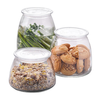 韦伯玻璃密封罐储物罐3件套茶叶罐干果罐彩盒装