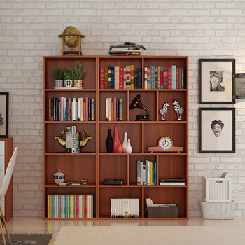 实木书柜书架简约现代置物架组合柜收纳柜杂物柜格子柜 bd组合1.