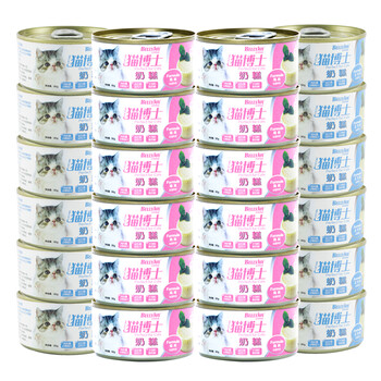 猫博士奶糕猫罐头 成幼猫湿粮鸡肉鱼肉猫罐头宠物食品 幼猫奶糕 24罐混搭