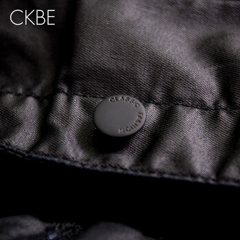 CKBE秋季女士短款牛仔上衣个性单排扣涂层纯黑色长袖修身韩版牛仔外套女ck7566603 黑色 M