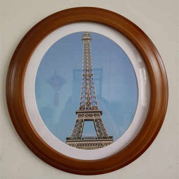 照片镜框装饰画框照片相片像框相框椭圆挂墙镜框欧式创意圆形白色玻璃