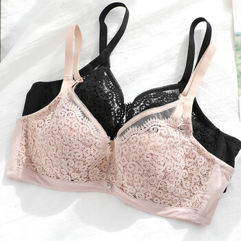 春新知性优雅杯透气夏季内衣不凸点软钢圈时光之旅 黑色 85c