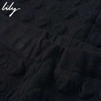 Lily冬装新款女装修身包臀裙纯色百搭半身裙114410C6603 黑色-58色 160/66A/M