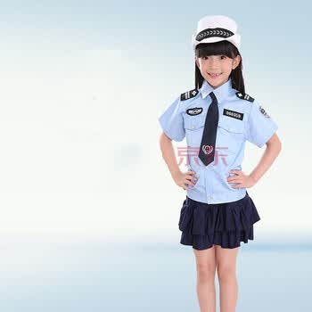 儿童警察服装幼儿园小学生小交警制服军装黑猫警长演出服表演套装 女