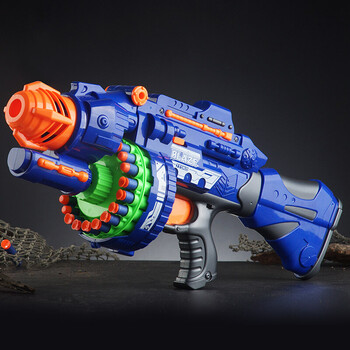电动连发软弹枪儿童玩具枪水弹抢狙可发射安全男童男孩子 蓝色(赠防护