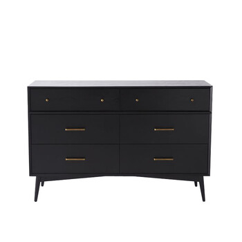 北欧实木餐边柜现代简约黑白色餐厅柜子茶水柜客厅配餐柜松木碗柜 餐