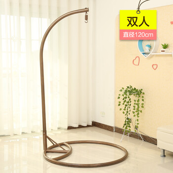 吊椅架子吊篮支架婴儿摇篮架子铁架鸟巢秋千藤摇椅单双人地圈 金色