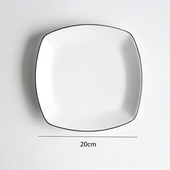 创意方形陶瓷盘子西餐早餐水果菜点心牛排沙拉甜品北欧碟子盘insjd 黑