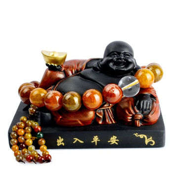 欧华得(oad) 汽车摆件 活性炭雕弥勒佛创意车饰小车载竹炭 车内饰品
