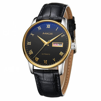 米格表(mige)手表男士手表 机械手表男 时尚简约防水皮带商务男士腕表