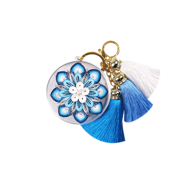 俊雅(juya)衍纸挂件钥匙扣材料包学生diy手工含獭兔毛球冰丝流苏不含