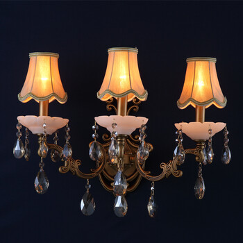 金达照明欧式水晶吊灯客厅灯大气奢华全铜吊灯复古铜灯餐厅水晶灯 三