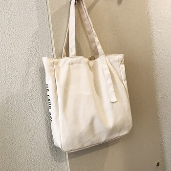 chic帆布包文艺单肩包大包韩版手提袋学生韩国原宿简约百搭 米白色