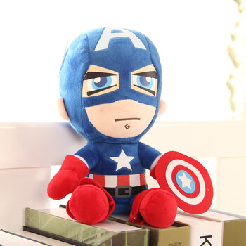 公仔英雄毛绒玩具娃娃蜘蛛侠钢铁侠美国队长玩偶大小号 美国队长 65