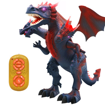 男孩儿童下蛋玩具 遥控智能三头龙蓝色 充电版