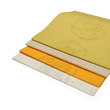 酷思达礼品瓦当宣纸四尺对开粉彩宣纸洒金半生半熟四言五言七言书法