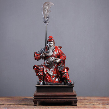 祥业关公摆件关公像关羽佛像武财神开业礼品摆件大号关二爷陶瓷玄关