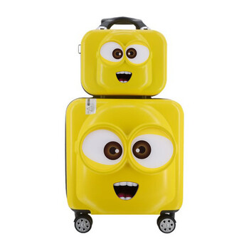 儿童行李箱男小黄人拉杆箱20寸18女小学生旅行箱卡通万向轮密码箱