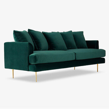 小户型三人位客厅极简丝绒沙发整装 高回弹海绵(颜色可定制) 单人