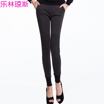 乐林琼斯 2015秋冬装新款韩版字母牛仔裤女小脚裤 女士修身提臀显瘦铅笔裤YC1906 浅蓝色 32码
