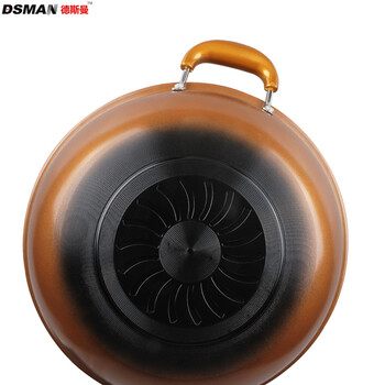 DSMAN德斯曼 32cm铁至尊真空不粘炒锅 无油烟铁锅  平底电磁炉通用锅具厨房锅具