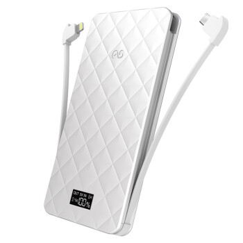 
                                        爱沃可（iWALK）10000毫安 移动电源/充电宝 便携自带iPhone/安卓线 白色 适用于苹果/三星/vivo/华为手机                