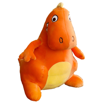 玩具 三角龙公仔侏罗纪2仿真动物玩偶布娃娃男孩生日礼物 橙色霸王龙