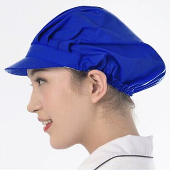 防尘帽卫生帽食品厂车间工作帽男女鸭舌食堂透气厨师帽子 深蓝色 全布