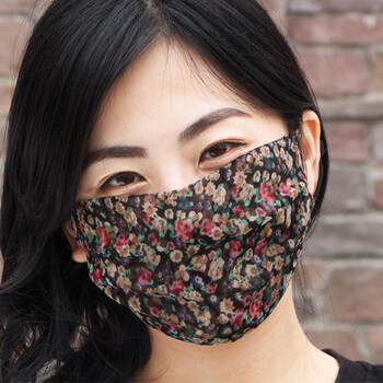 桑蚕丝口罩春夏季薄款透气防紫外线面纱真丝加大防晒女款口罩蕾丝 可