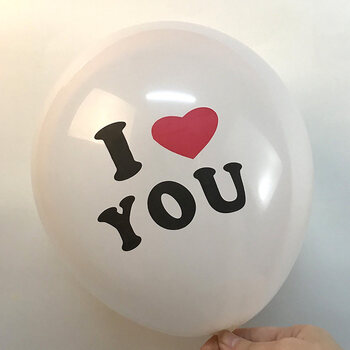 求婚表白生日派对婚房布置装饰印字套餐气球抖音 印花气球(白色i love