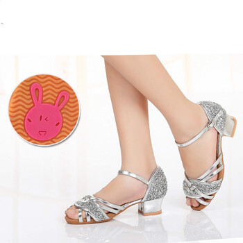 夏季拉丁舞鞋儿童小女孩舞蹈鞋低跟演出女童跳舞凉鞋少儿软底ly 655