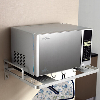 泉源加厚太空铝微波炉架壁挂支架置物架挂架托架壁挂式架子厨房支撑架