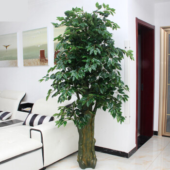 和居家仿真树发财树假树假花客厅装饰塑料树绿植物落地绢花盆栽盆景