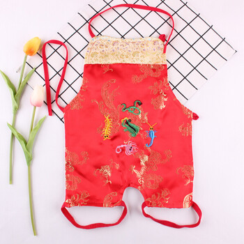 宝宝肚兜连脚夏季薄款连腿连裤新生儿兜兜儿童小孩婴儿肚兜夏 绸缎